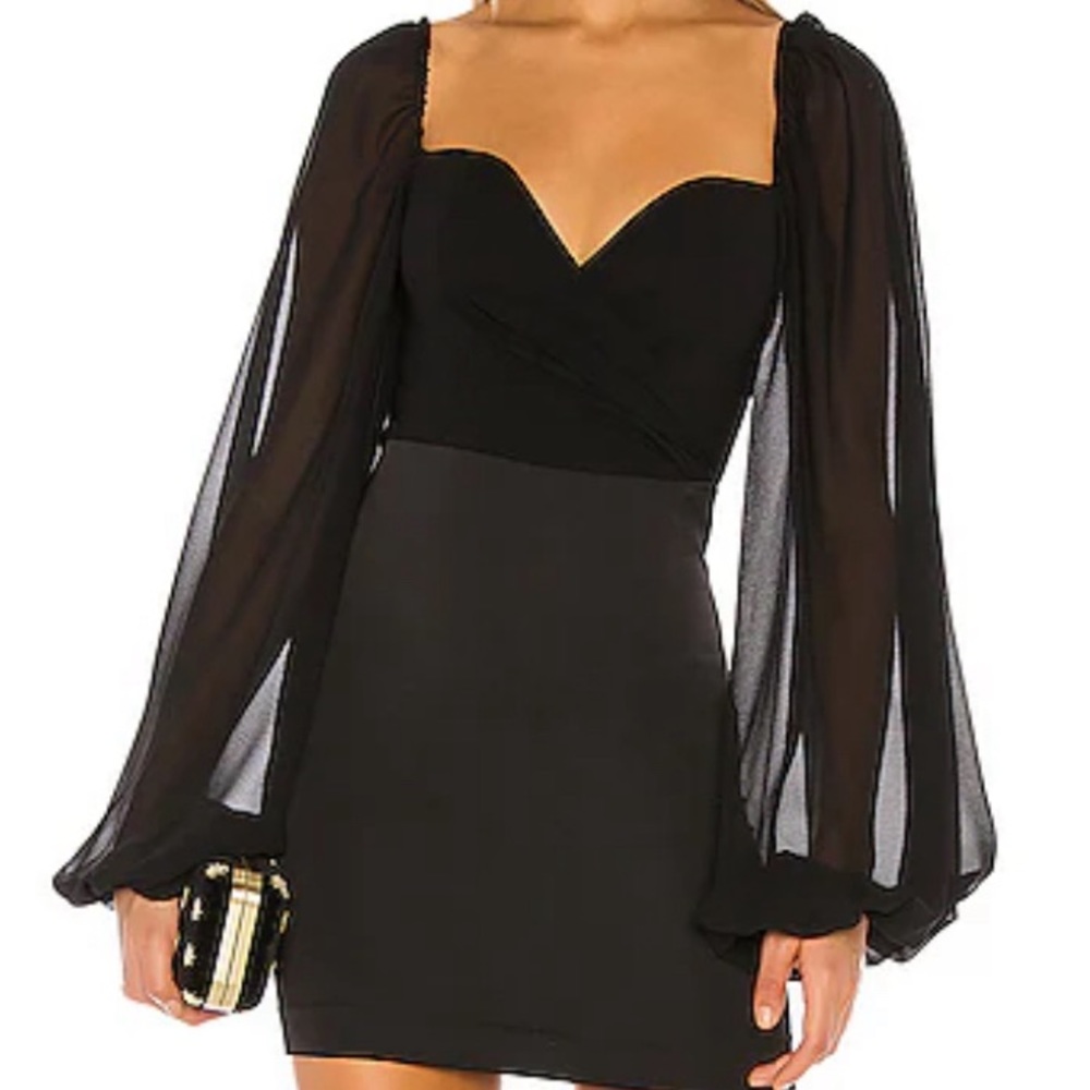 NBD little black dress with statement sleeves NWT
